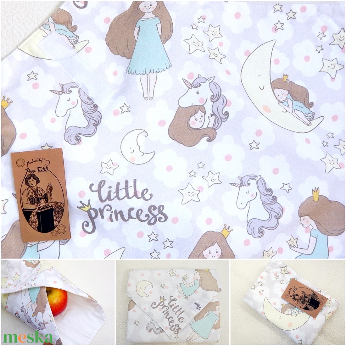 Újraszalvéta  kis hercegnő mintás prémium csomagoló - táska & tok - uzsonna- & ebéd tartó - szendvics csomagoló - Meska.hu