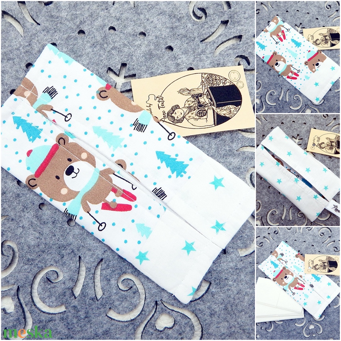 Két oldalas papírzsebkendő tartó - winter bear star - karácsony - mikulás - mikulás ajándékok - Meska.hu Két oldalas papírzsebkendő tartó - winter bear star - karácsony - mikulás - mikulás ajándékok - Meska.hu