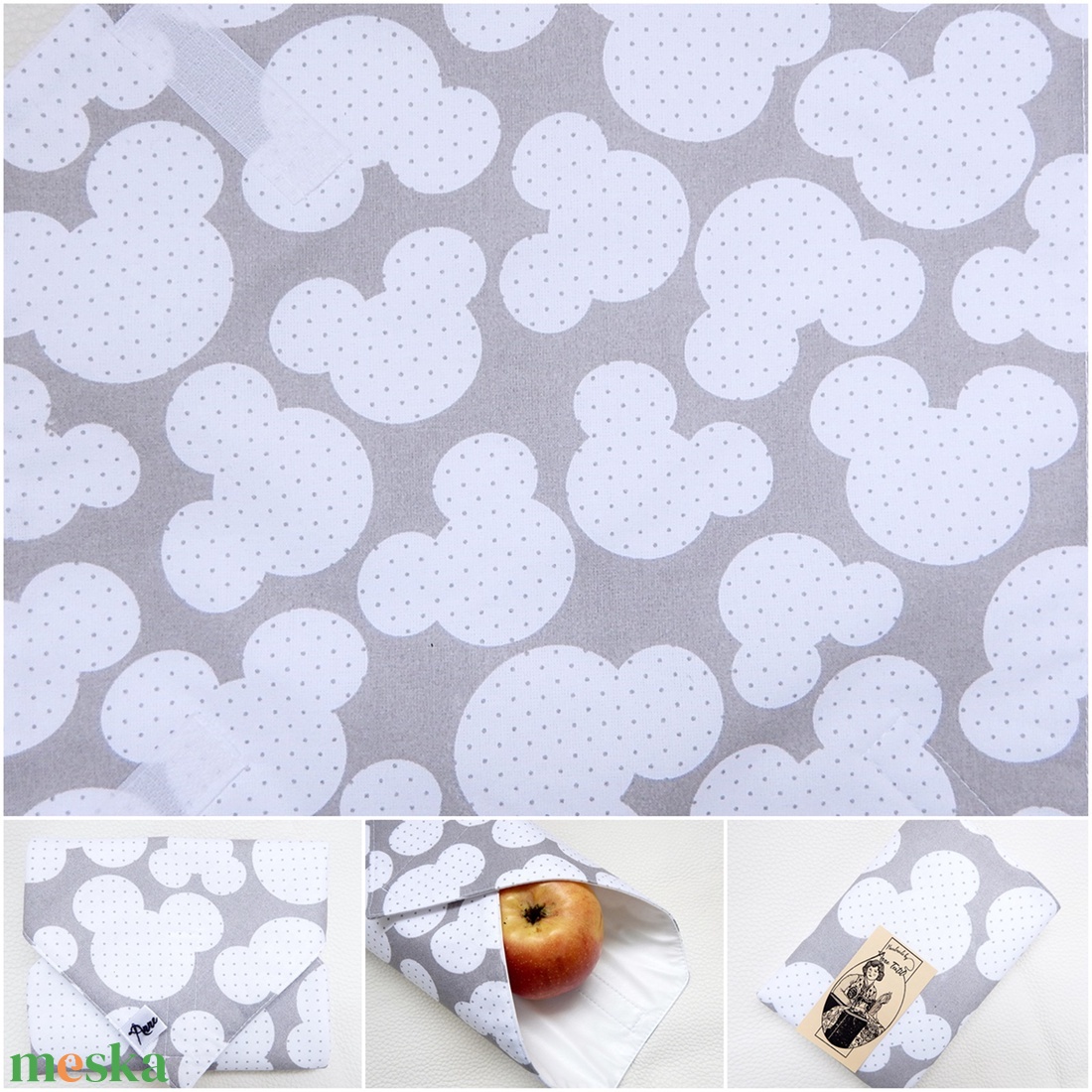Újraszalvéta szürke pöttyös Mickey vízhatlan csomagoló - otthon & életmód - konyhafelszerelés, tálalás - konyhai textil - szalvéta - Meska.hu Újraszalvéta szürke pöttyös Mickey vízhatlan csomagoló - otthon & életmód - konyhafelszerelés, tálalás - konyhai textil - szalvéta - Meska.hu
