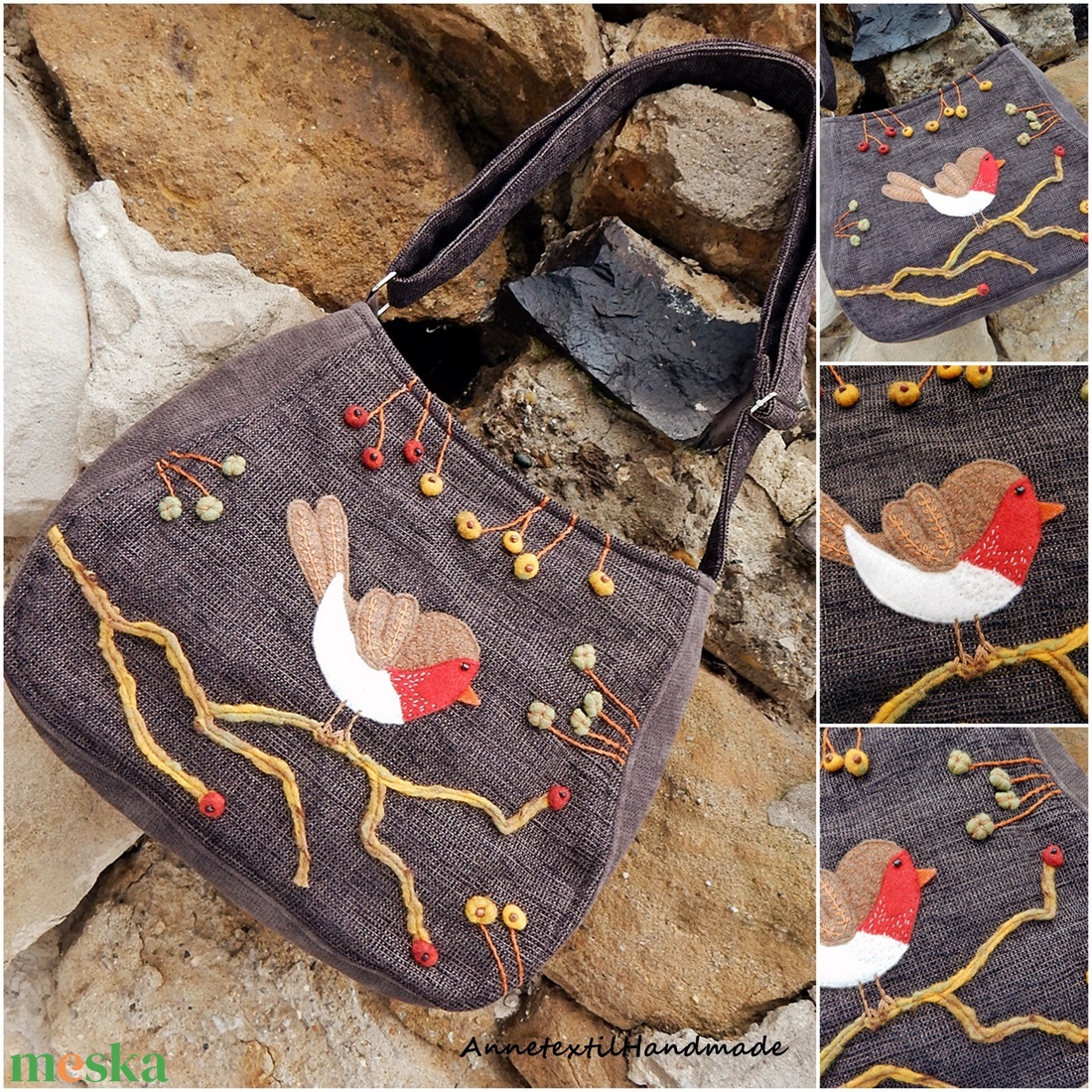 BigBag nemezelt kézműves női válltáska - vörösbegy - táska & tok - kézitáska & válltáska - nagy pakolós táska - Meska.hu BigBag nemezelt kézműves női válltáska - vörösbegy - táska & tok - kézitáska & válltáska - nagy pakolós táska - Meska.hu