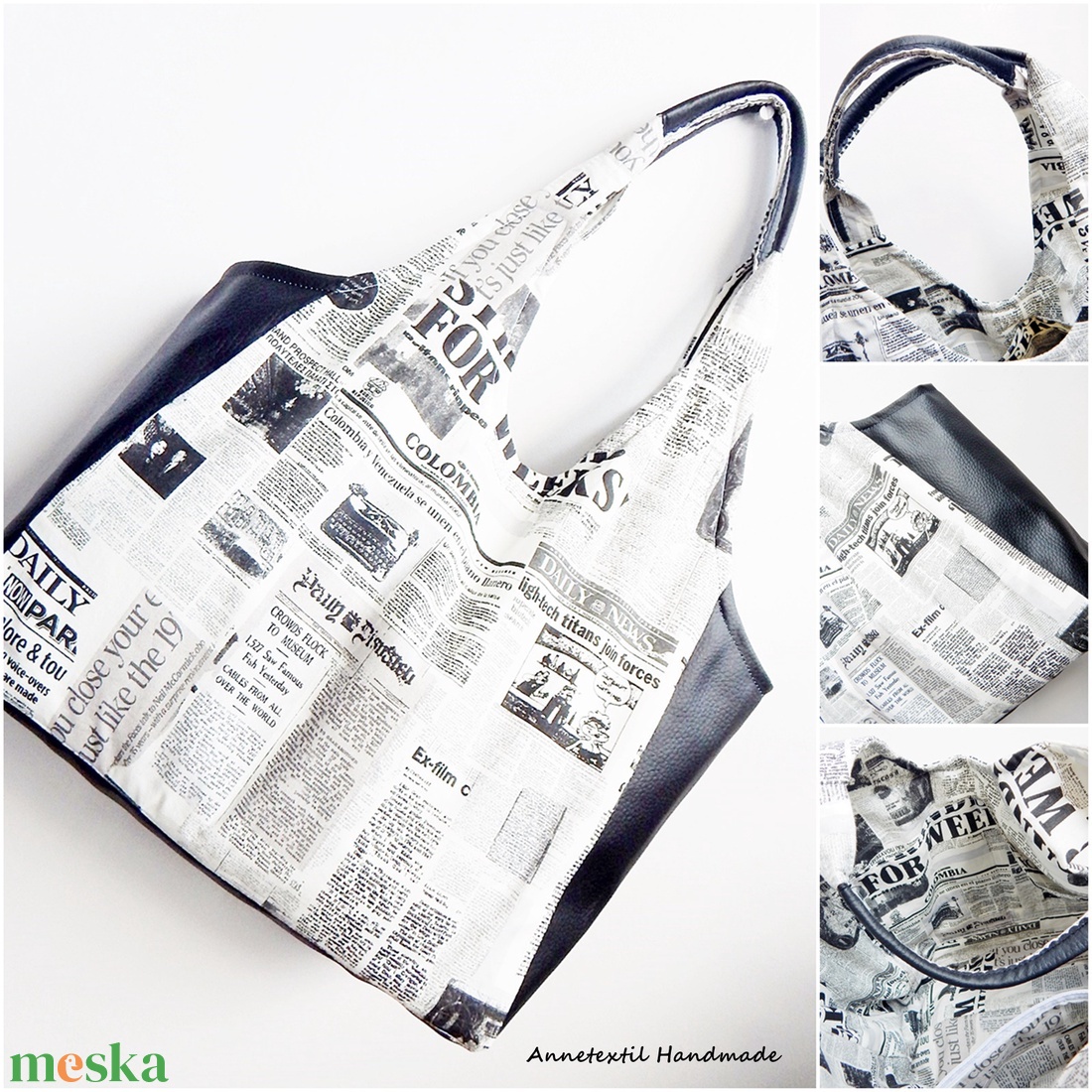 Daily News újság mintás Women Tote Bag - táska & tok - bevásárlás & shopper táska - shopper, textiltáska, szatyor - Meska.hu Daily News újság mintás Women Tote Bag - táska & tok - bevásárlás & shopper táska - shopper, textiltáska, szatyor - Meska.hu