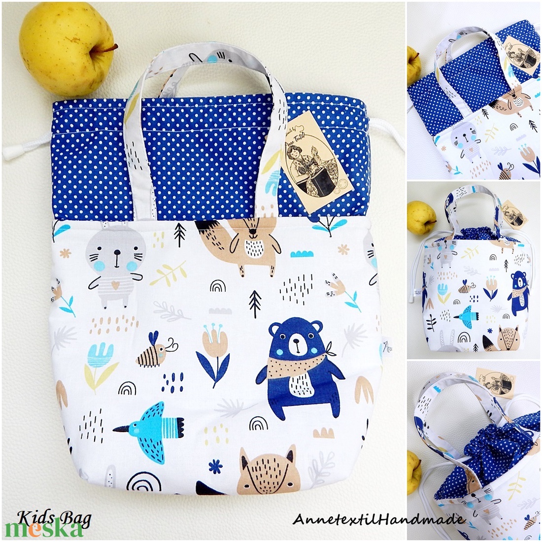 Uzsonnás táska erdei állatokkal sötétkék macival Kids zero waste csomagolás - táska & tok - uzsonna- & ebéd tartó - ebéd tasak, doboz - Meska.hu Uzsonnás táska erdei állatokkal sötétkék macival Kids zero waste csomagolás - táska & tok - uzsonna- & ebéd tartó - ebéd tasak, doboz - Meska.hu
