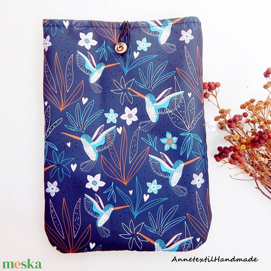 Könyvtok, tablettok, sötétkék, kolibris, vízhatlan - táska & tok - ebook & tablet tok - Meska.hu Könyvtok, tablettok, sötétkék, kolibris, vízhatlan - táska & tok - ebook & tablet tok - Meska.hu