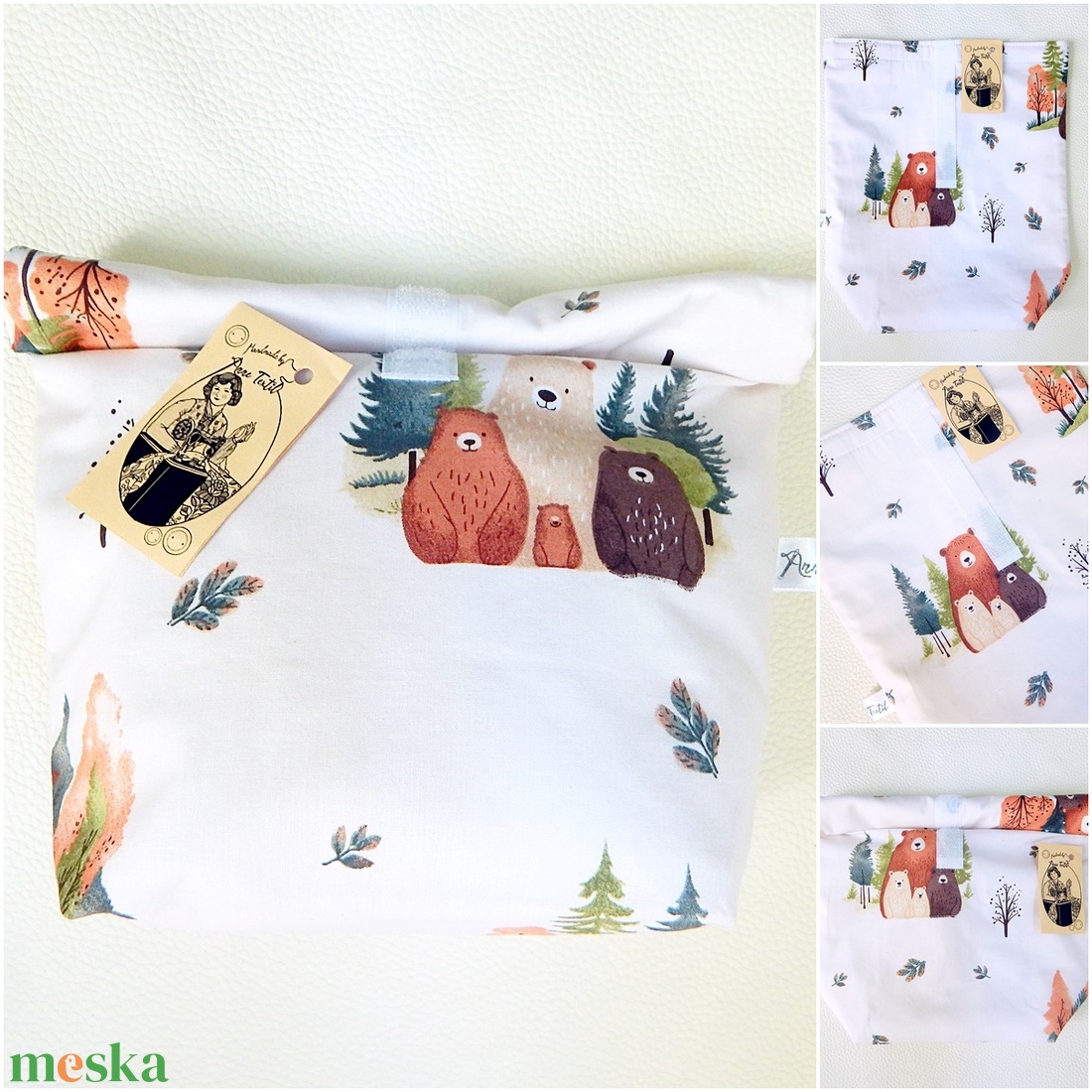 Uzsonnás zsák maci család mintával Roll-up Lunch Bag zero waste csomagolás - táska & tok - uzsonna- & ebéd tartó - ebéd tasak, doboz - Meska.hu Uzsonnás zsák maci család mintával Roll-up Lunch Bag zero waste csomagolás - táska & tok - uzsonna- & ebéd tartó - ebéd tasak, doboz - Meska.hu