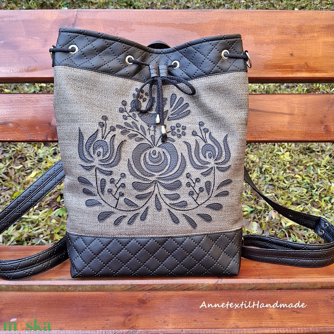 Matyó madaras többfunkciós hátizsák/oldaltáska  - táska & tok - hátizsák - hátizsák - Meska.hu