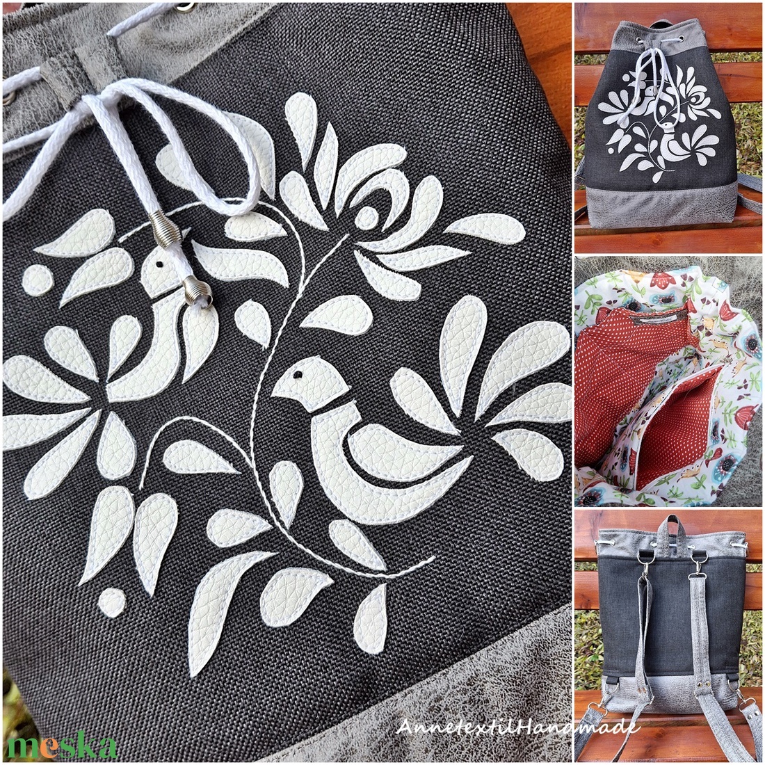 Pávás, népi virágos többfunkciós hátizsák/oldaltáska - táska & tok - hátizsák - hátizsák - Meska.hu Pávás, népi virágos többfunkciós hátizsák/oldaltáska - táska & tok - hátizsák - hátizsák - Meska.hu