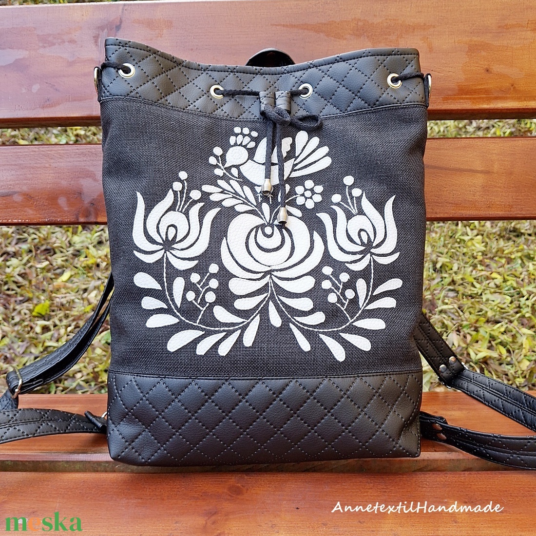 Matyó madaras többfunkciós hátizsák/oldaltáska  - táska & tok - hátizsák - hátizsák - Meska.hu