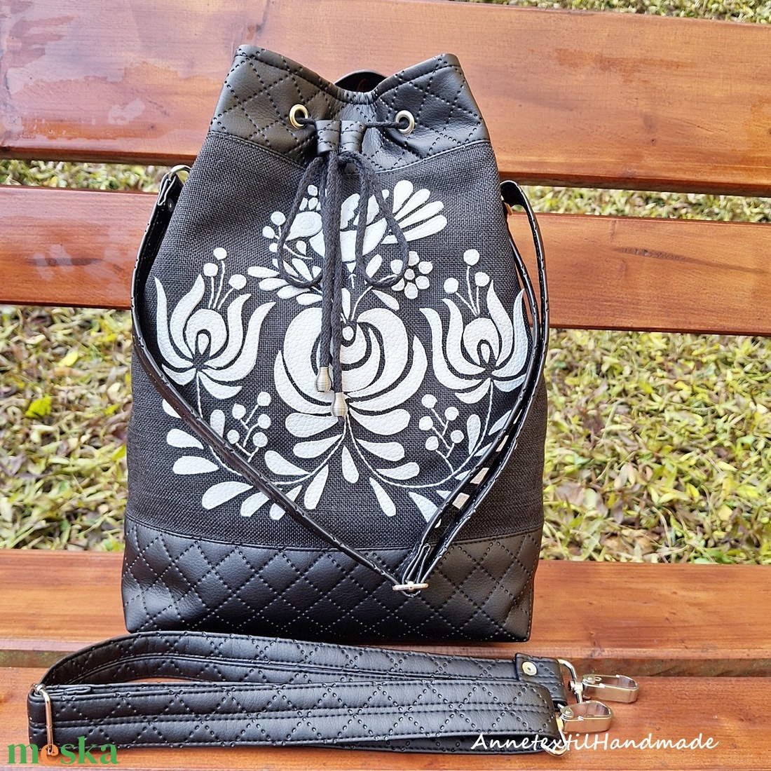 Matyó madaras többfunkciós hátizsák/oldaltáska  - táska & tok - hátizsák - hátizsák - Meska.hu