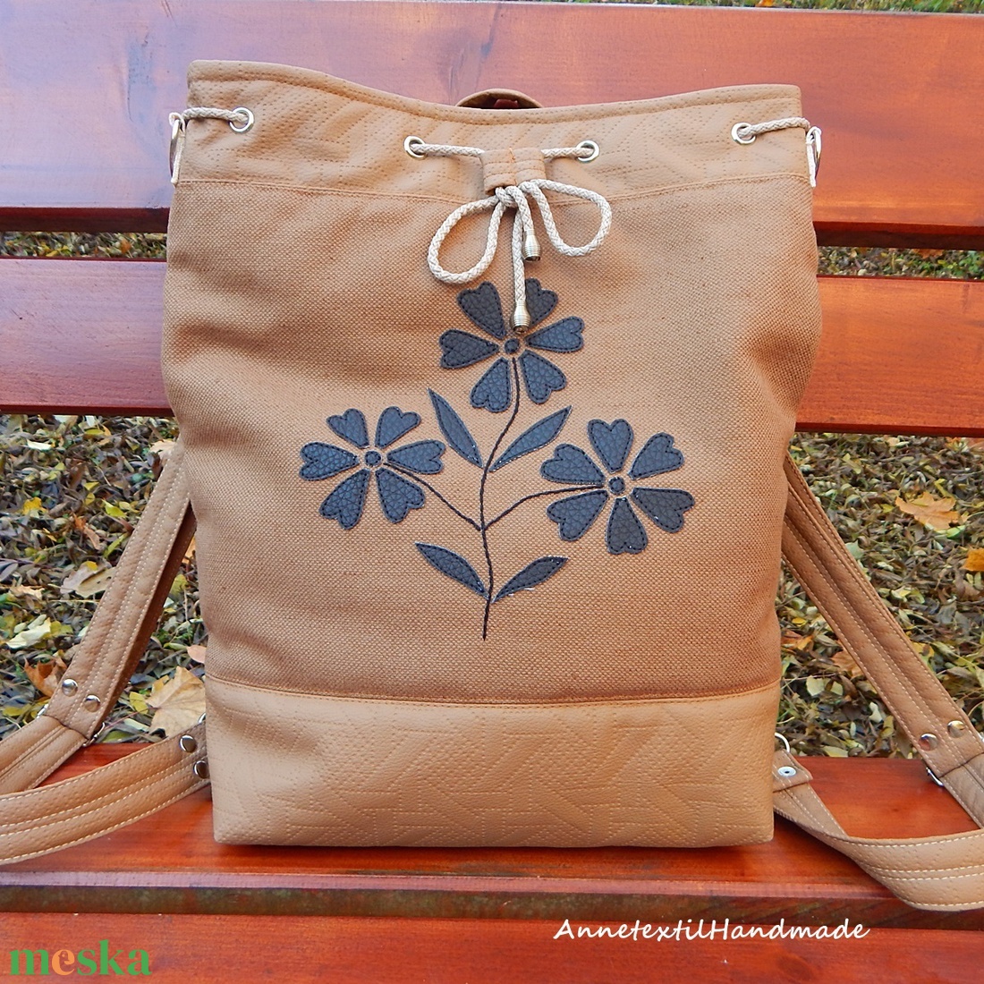 Kalocsa virágok többfunkciós hátizsák/oldaltáska  - táska & tok - hátizsák - hátizsák - Meska.hu