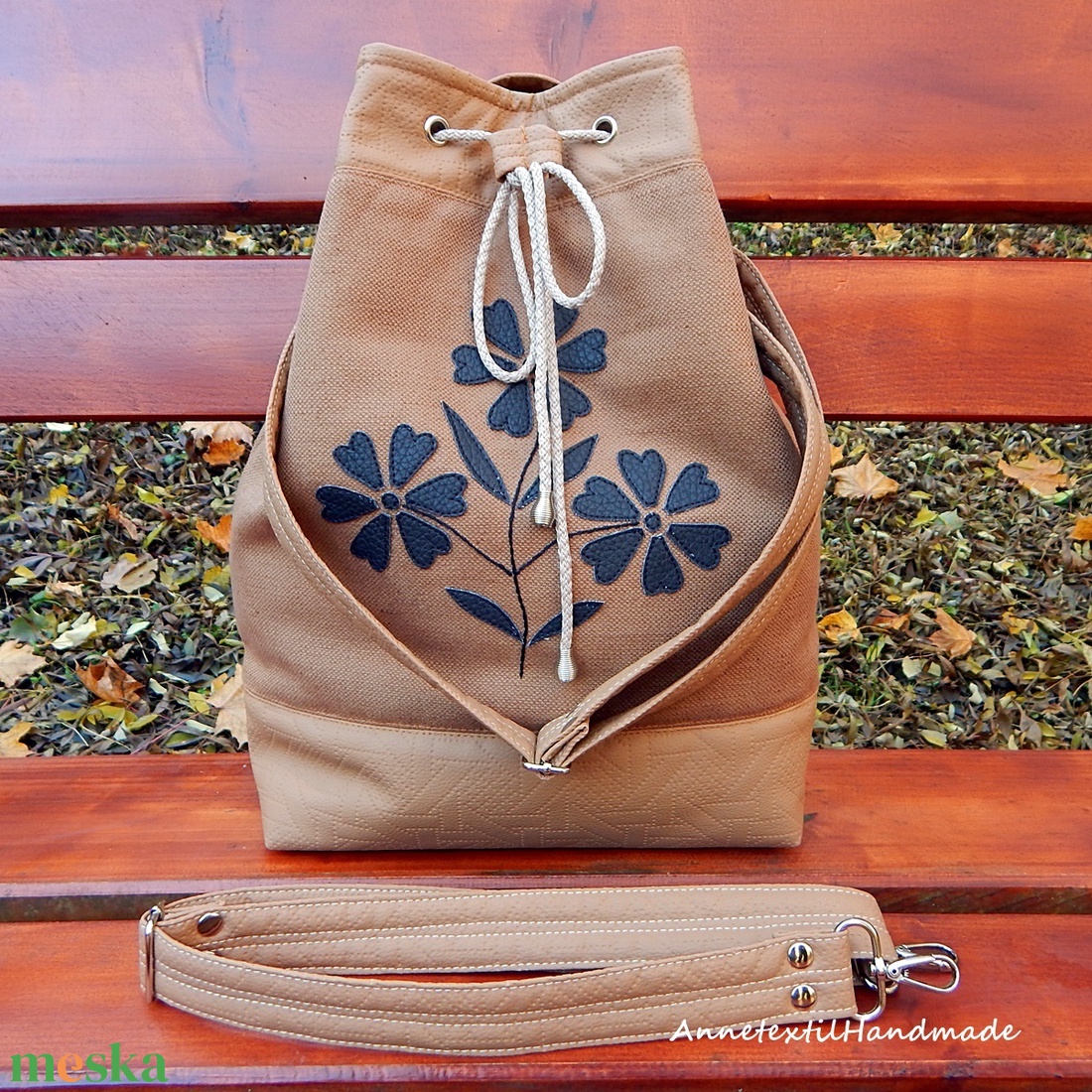 Kalocsa virágok többfunkciós hátizsák/oldaltáska  - táska & tok - hátizsák - hátizsák - Meska.hu