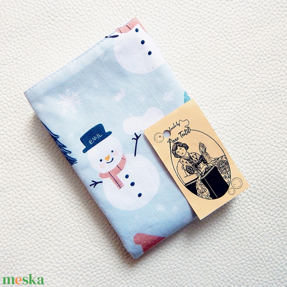 Újraszalvéta téli mese, hóember prémium, vízhatlan csomagoló - otthon & életmód - konyhafelszerelés, tálalás - konyhai textil - szalvéta - Meska.hu