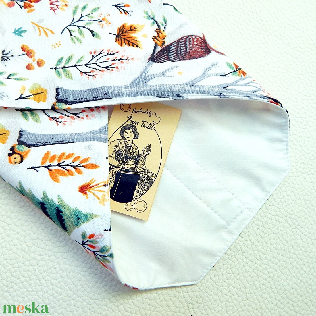 Újraszalvéta őzikés,  erdei állatos környezettudatos vízhatlan csomagoló - annetextil - táska & tok - uzsonna- & ebéd tartó - szendvics csomagoló - Meska.hu