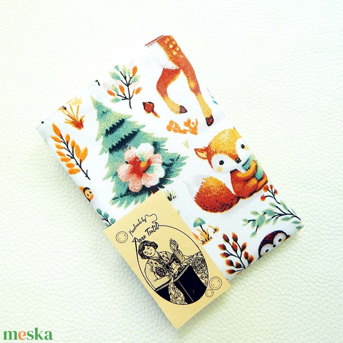 Újraszalvéta őzikés,  erdei állatos környezettudatos vízhatlan csomagoló - annetextil - táska & tok - uzsonna- & ebéd tartó - szendvics csomagoló - Meska.hu