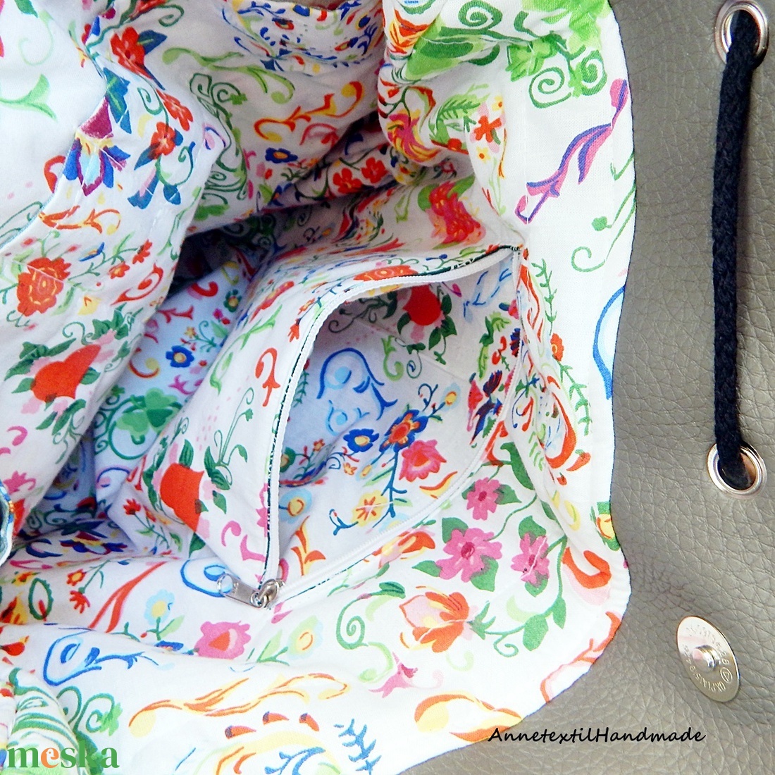 Kalocsai virágos többfunkciós női kézműves hátizsák - táska & tok - hátizsák - hátizsák - Meska.hu