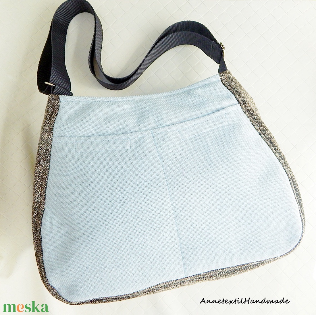 Kézzel hímzett levendulás egyedi BigBag válltáska - táska & tok - kézitáska & válltáska - nagy pakolós táska - Meska.hu