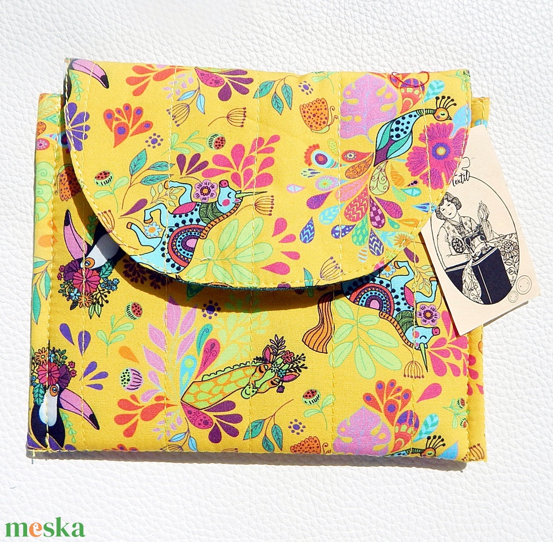 3 fakkos, varázslatos mintás neszeszer - unikornis, tukán, páva - kézműves sminktartó - táska & tok - neszesszer - Meska.hu