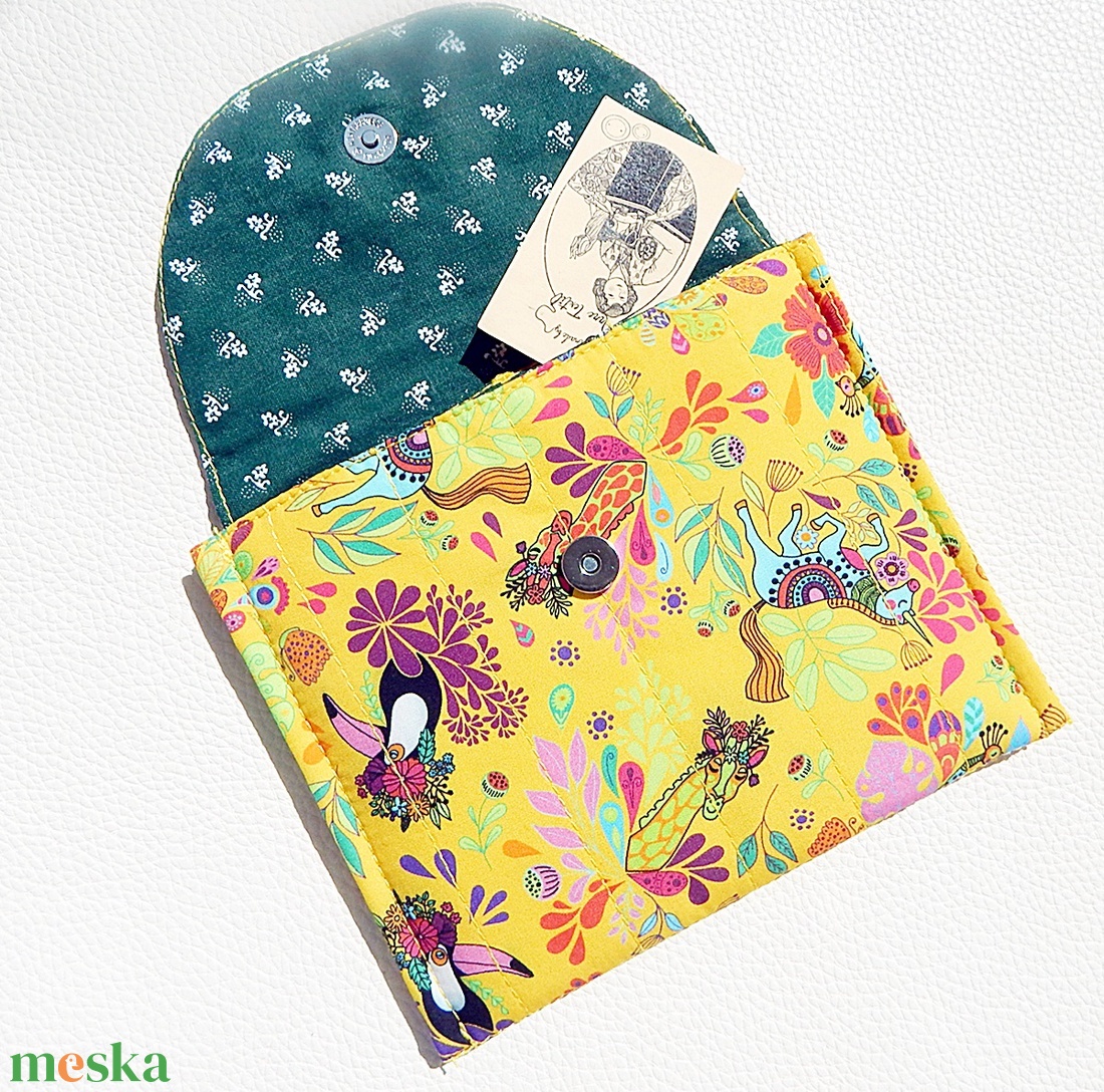 3 fakkos, varázslatos mintás neszeszer - unikornis, tukán, páva - kézműves sminktartó - táska & tok - neszesszer - Meska.hu