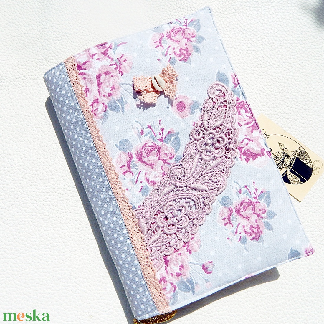 Vintage romantika - kézműves pamutvászon könyvborító  - könyv & zene - könyvtok - Meska.hu