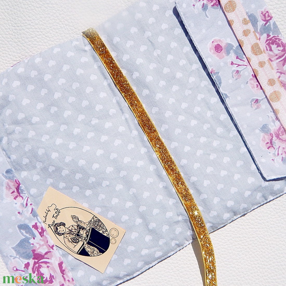 Vintage romantika - kézműves pamutvászon könyvborító  - könyv & zene - könyvtok - Meska.hu