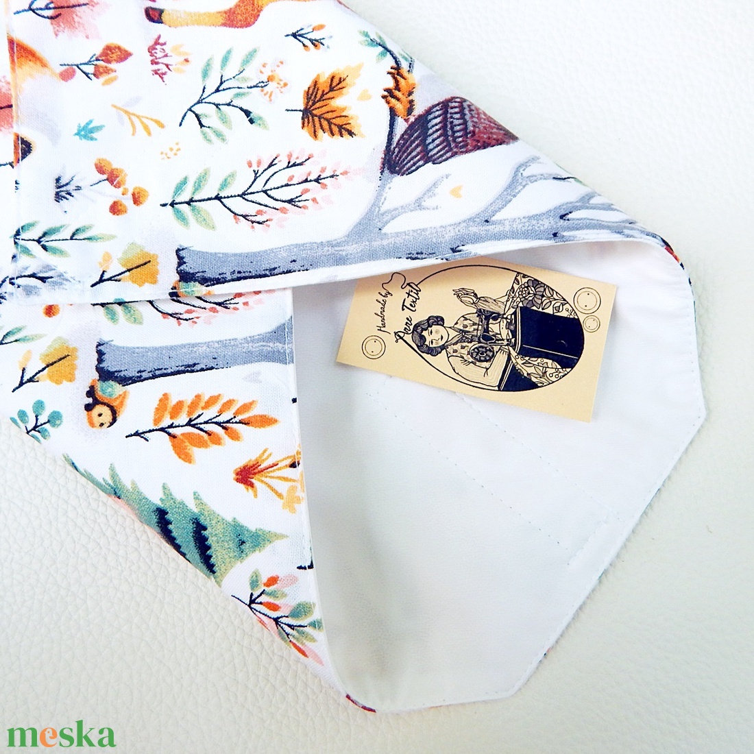 Újraszalvéta őzikés,  erdei állatos környezettudatos vízhatlan csomagoló - annetextil - táska & tok - uzsonna- & ebéd tartó - szendvics csomagoló - Meska.hu