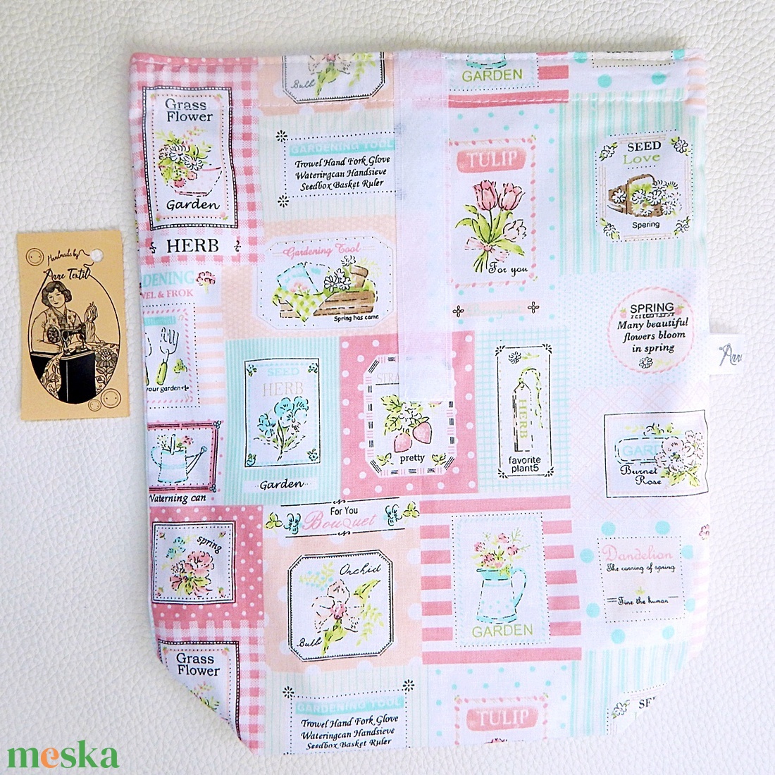 Uzsonnás zsák - Tépőzáras rolltop feltekerhető lunch bag uzsonnás zsák - Mosható szabályozható tízórai tartó gyógynövény - táska & tok - uzsonna- & ebéd tartó - ebéd tasak, doboz - Meska.hu