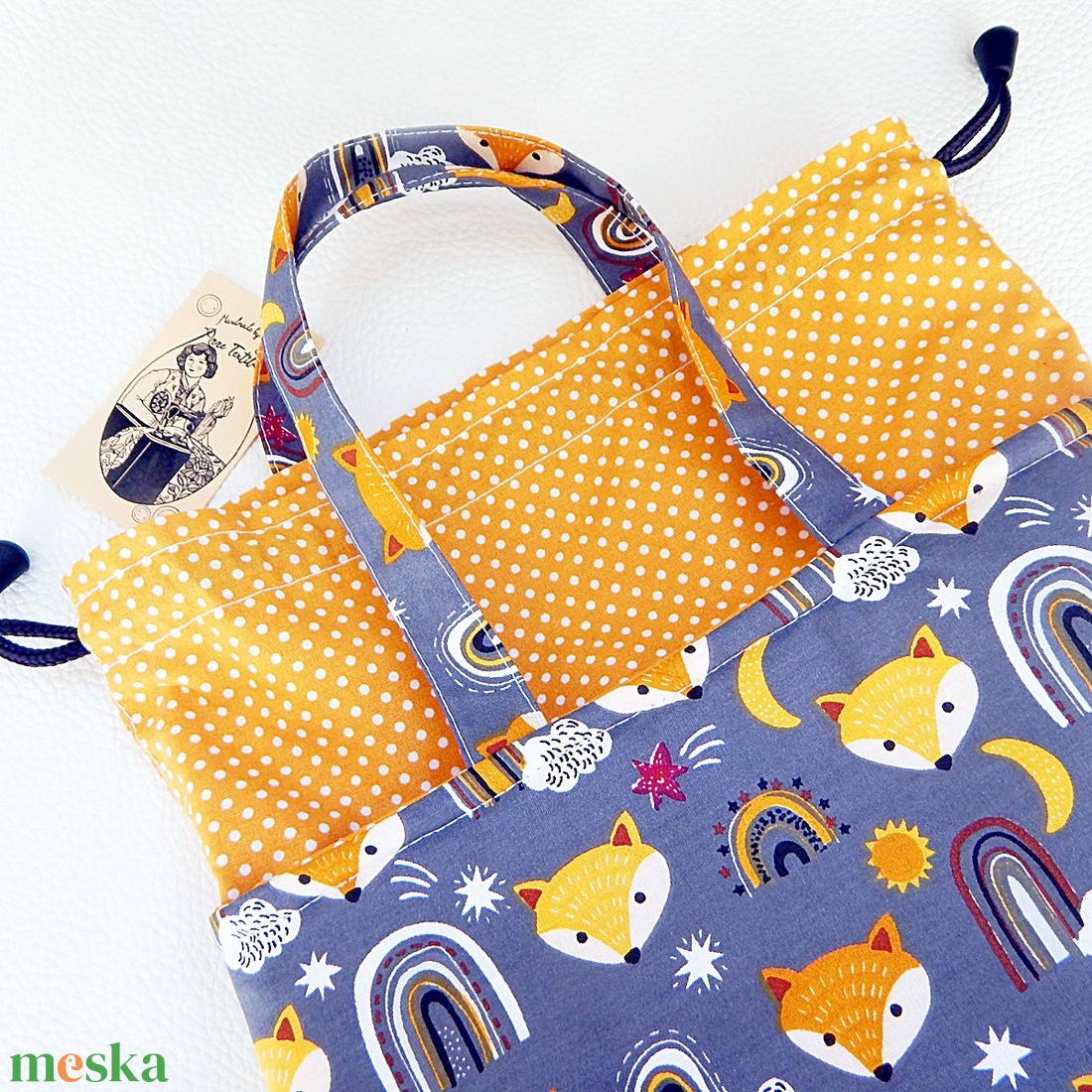 2 részes Kids Bag Szett � Vízhatlan uzsonnás táska és nasi zsák (Rókás/Szivárványos/Pöttyös) - táska & tok - uzsonna- & ebéd tartó - ebéd tasak, doboz - Meska.hu