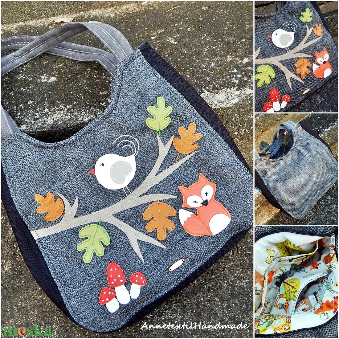 Univerzális pakolós női válltáska - Ősz a meseerdőben  - táska & tok - kézitáska & válltáska - nagy pakolós táska - Meska.hu