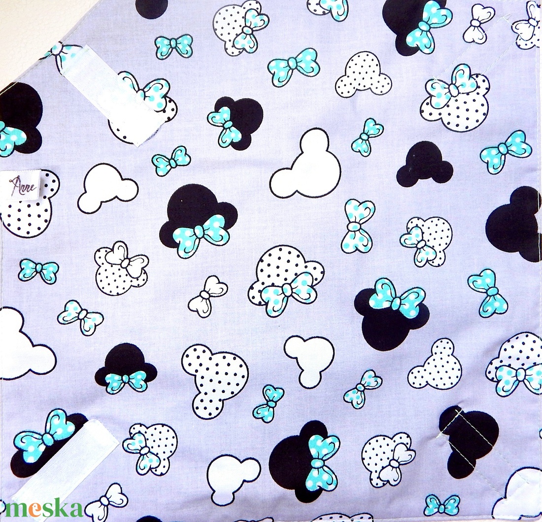 Újraszalvéta - Menta Minnie egér  újraszalvéta - Tépőzáras szendvics csomagoló - Vízhatlan textil újraszalvéta lánynak  - táska & tok - uzsonna- & ebéd tartó - szendvics csomagoló - Meska.hu