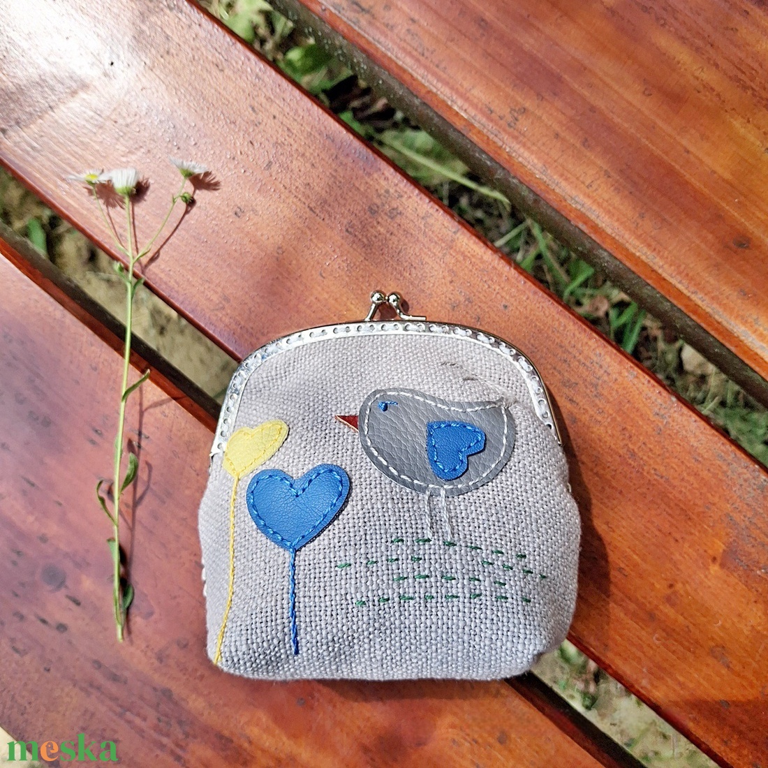 2in1 válltáska crossbody táska tarisznya és csatos pénztárca szettben Valentin madaras szíves  - táska & tok - táska szett - Meska.hu