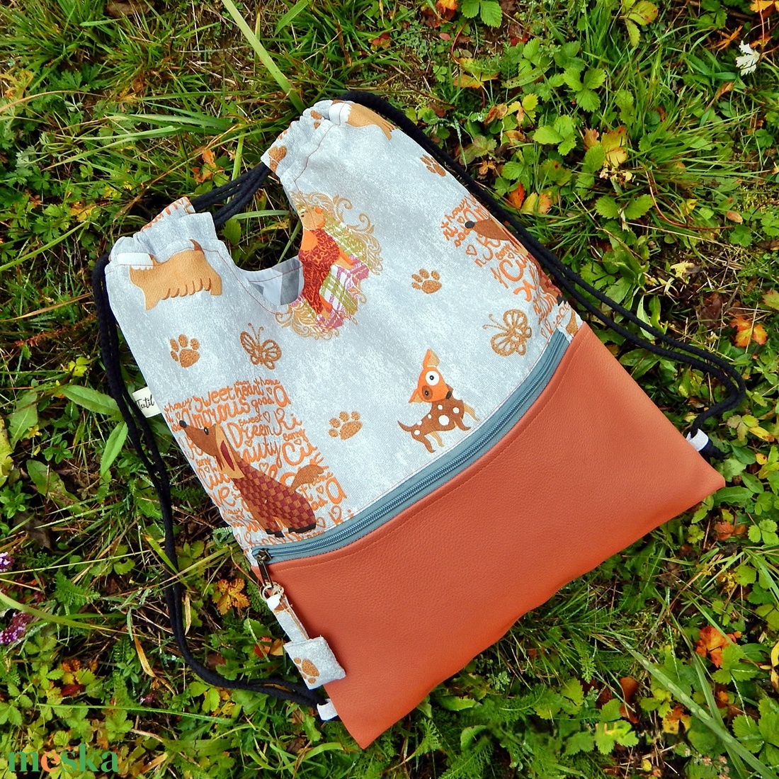 Gymbag hátizsák, tornazsák, shopper táska kutyás  - táska & tok - hátizsák - kishátizsák - Meska.hu