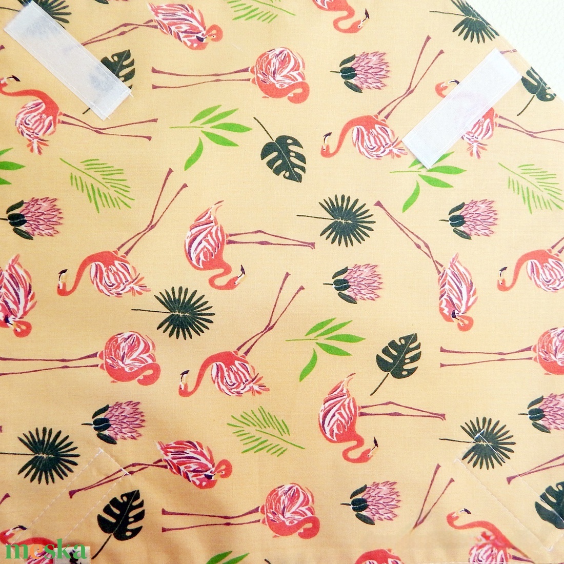 Újraszalvéta - Flamingó mintás újraszalvéta - Tépőzáras szendvics csomagoló - Vízhatlan textil újraszalvéta lányoknak - táska & tok - uzsonna- & ebéd tartó - szendvics csomagoló - Meska.hu