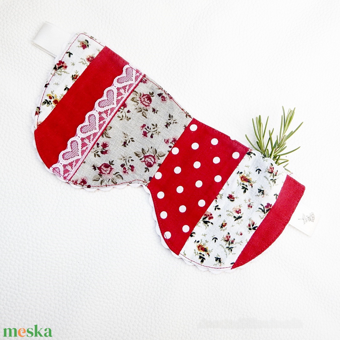 RELAX SZEMMASZK - piros - patchwork  - szépségápolás - arcápolás - alvómaszk, szemmaszk - Meska.hu