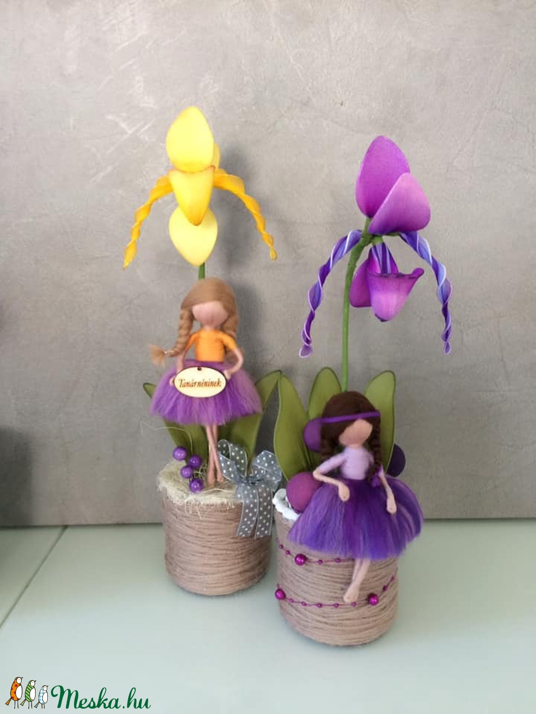 Papucs orchidea gyapjú tündérrel -  - Meska.hu