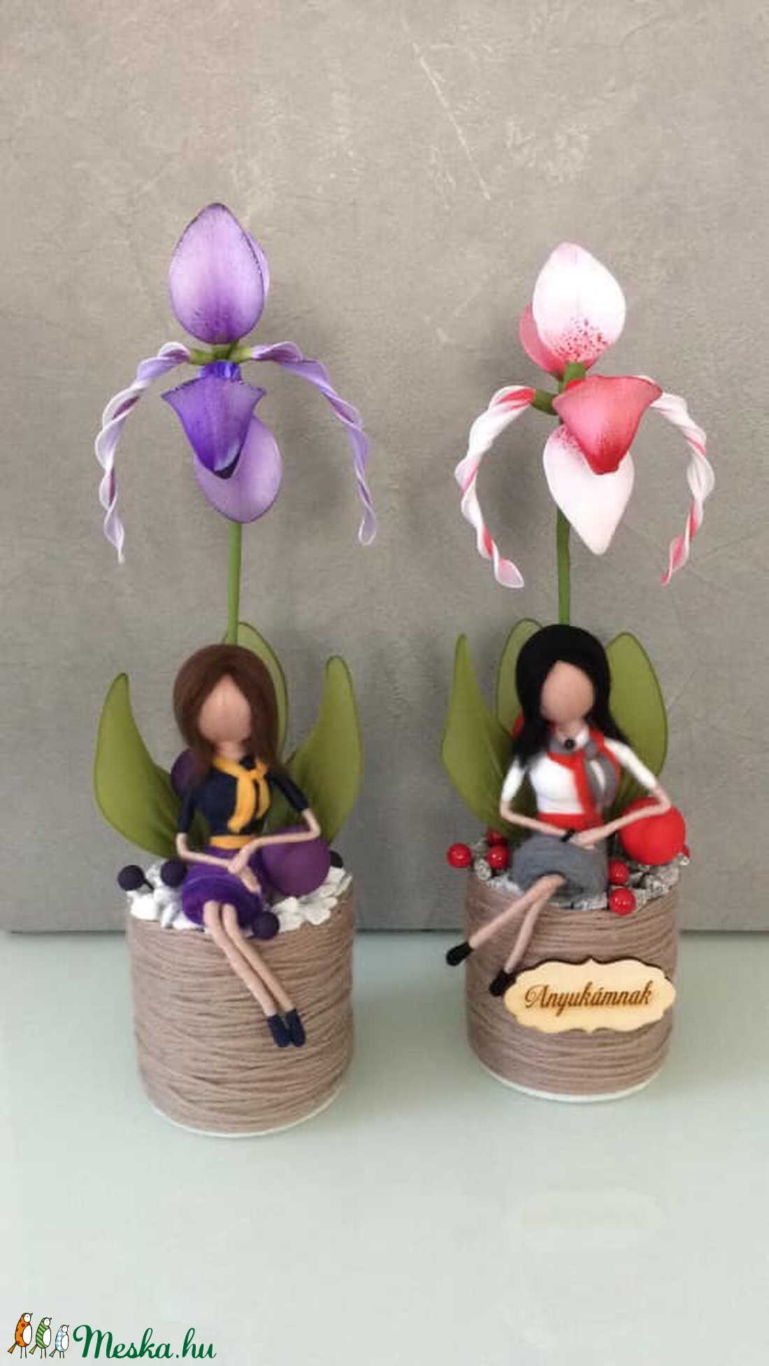 Papucs orchidea gyapjú tündérrel -  - Meska.hu