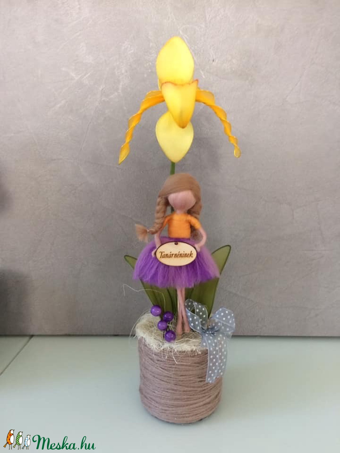 Papucs orchidea gyapjú tündérrel -  - Meska.hu