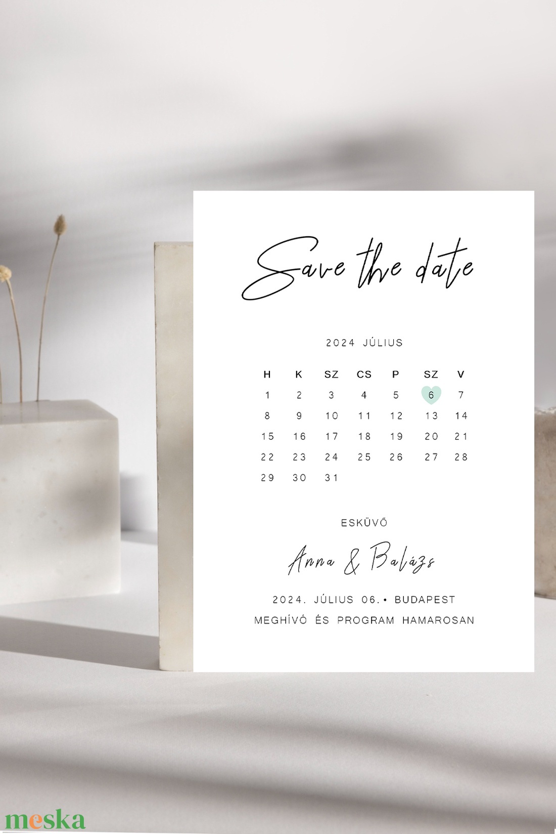 'Save the date' digitális esküvői dátumértesítő - esküvő - meghívó & kártya - meghívó - Meska.hu