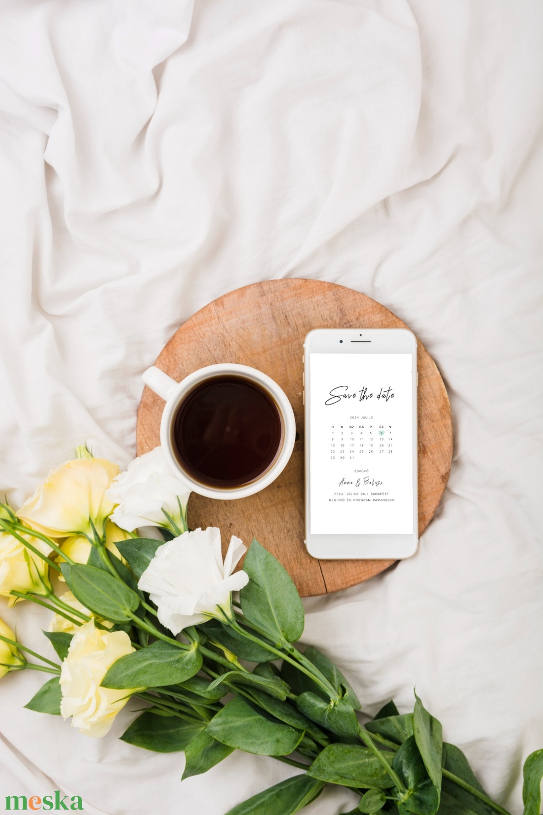 'Save the date' digitális esküvői dátumértesítő - esküvő - meghívó & kártya - meghívó - Meska.hu