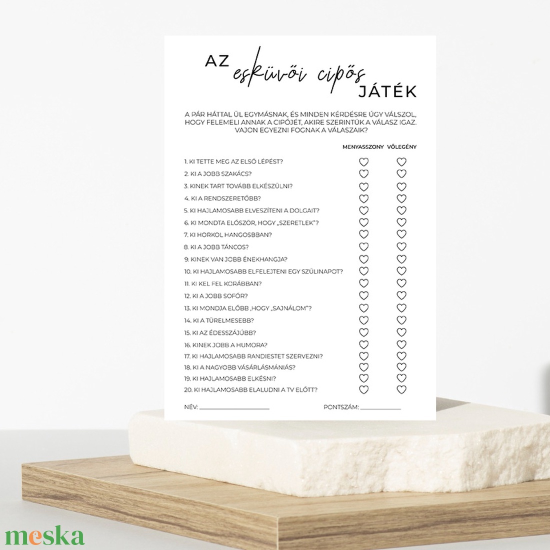 Esküvői játék - esküvő - dekoráció - tábla & jelzés - Meska.hu