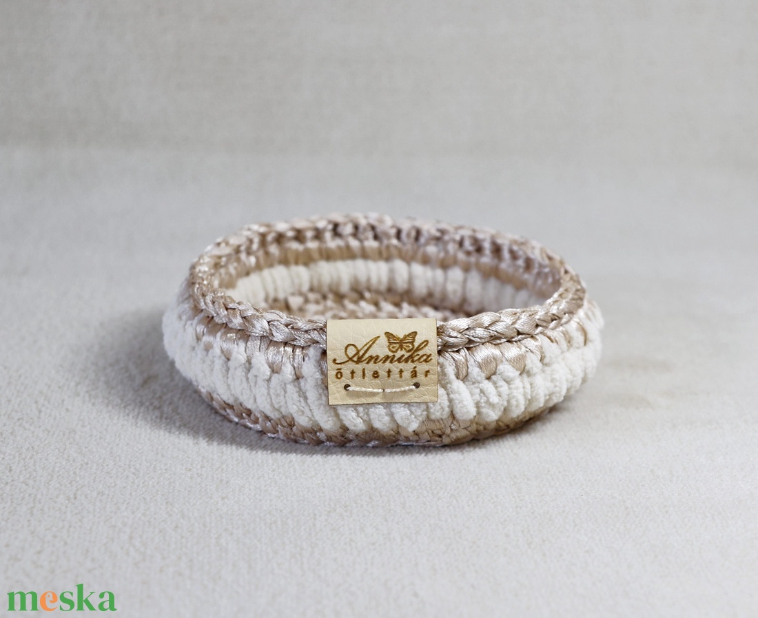 Horgolt ékszertartó kosár (közepes) - ékszer - ékszertartó - ékszertartó tál - Meska.hu