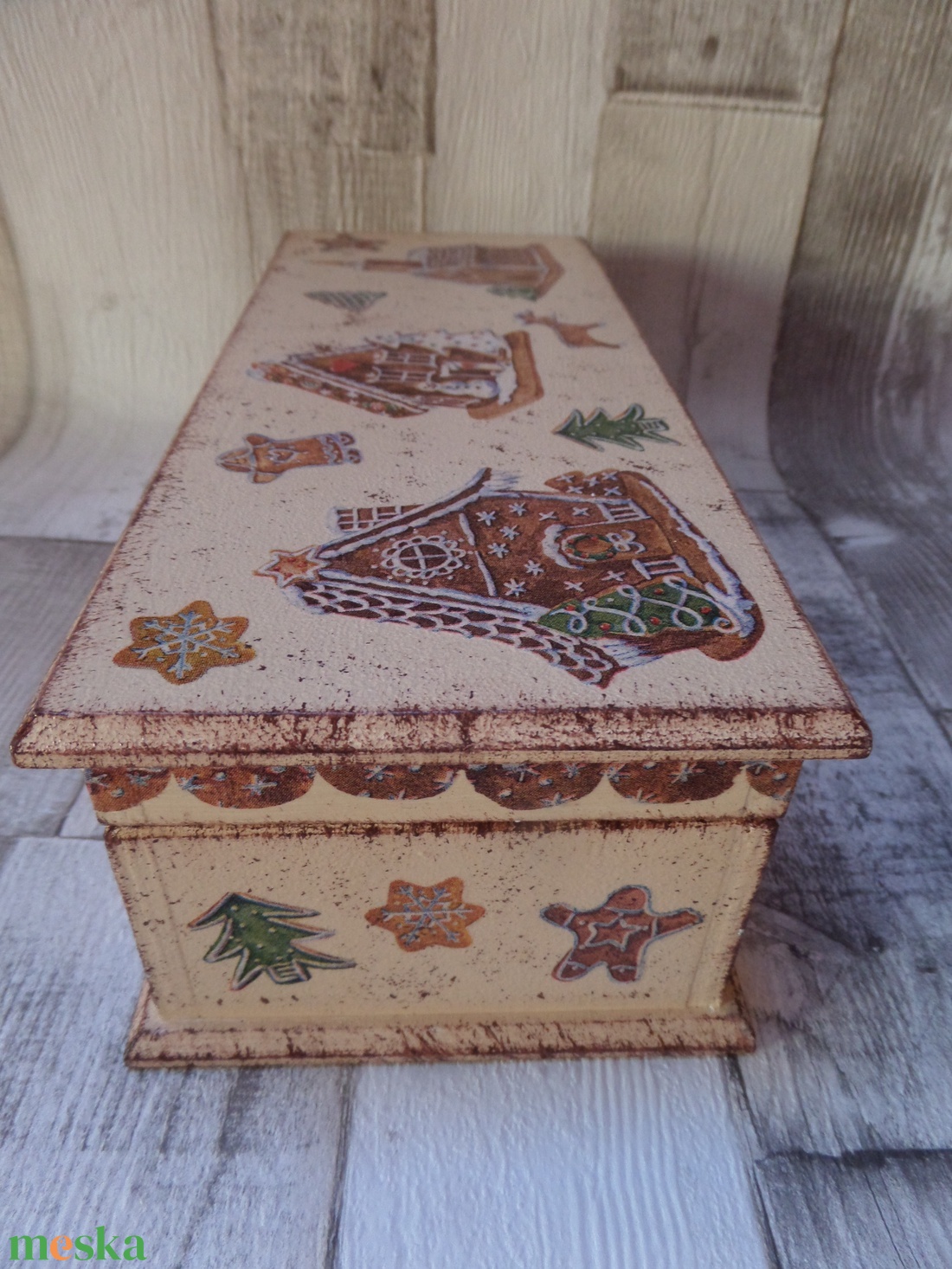 Bejglis doboz,sütis doboz mézeskalács mintával - otthon & lakás - dekoráció - asztal és polc dekoráció - díszdoboz - Meska.hu