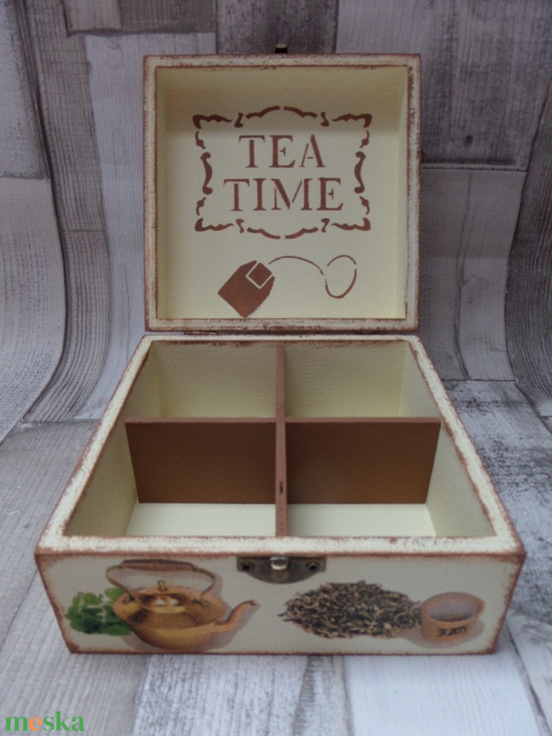 Teafiltertartó,teásdoboz 4 rekeszes Tea Time teás mintával - otthon & életmód - konyhafelszerelés, tálalás - konyhai tárolás - tea & kávé tárolás - Meska.hu Teafiltertartó,teásdoboz 4 rekeszes Tea Time teás mintával - otthon & életmód - konyhafelszerelés, tálalás - konyhai tárolás - tea & kávé tárolás - Meska.hu