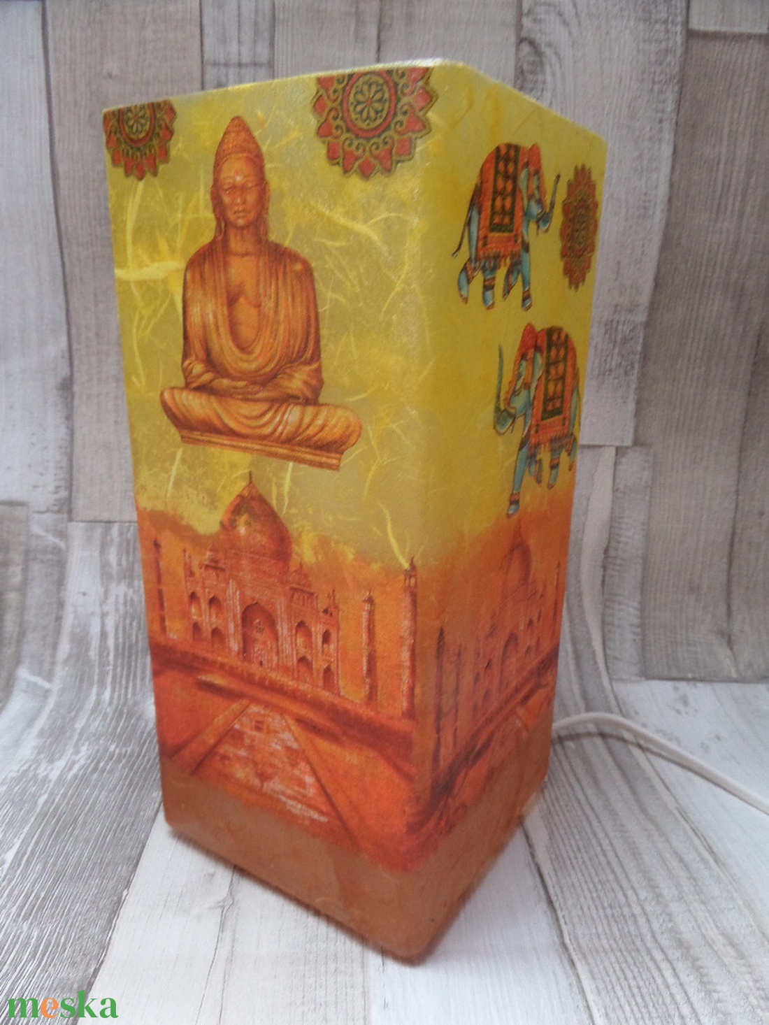 Asztali lámpa,éjjeli lámpa,hangulatlámpa indiai buddha mintával - otthon & életmód - lámpa - hangulatlámpa - Meska.hu