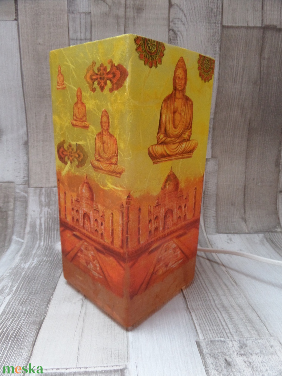 Asztali lámpa,éjjeli lámpa,hangulatlámpa indiai buddha mintával - otthon & életmód - lámpa - hangulatlámpa - Meska.hu