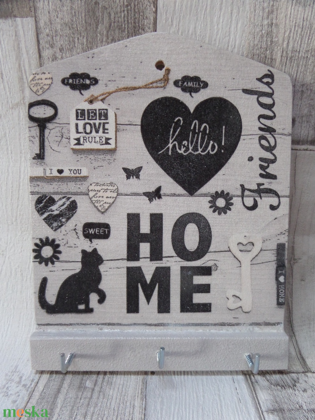 Fali kulcstartó Hello Home vagy romantikus rózsa Eiffel toronymintával 3 akasztós - otthon & életmód - dekoráció - fali és függő dekoráció - fali kulcstartó - Meska.hu Fali kulcstartó Hello Home vagy romantikus rózsa Eiffel toronymintával 3 akasztós - otthon & életmód - dekoráció - fali és függő dekoráció - fali kulcstartó - Meska.hu