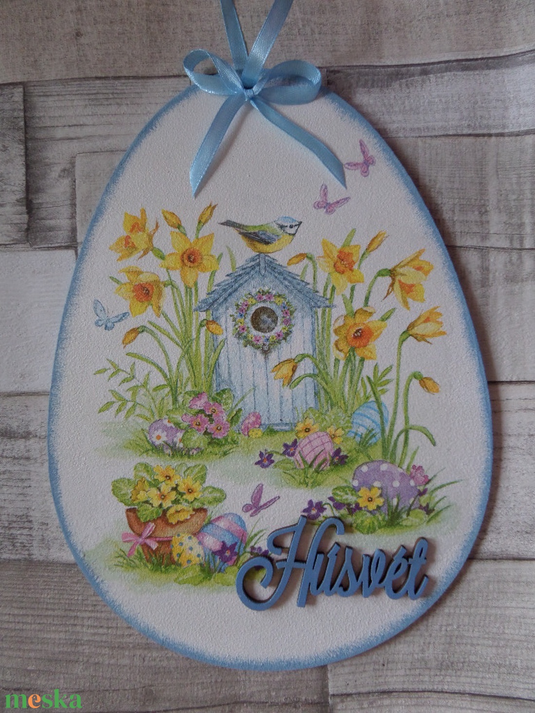 Húsvéti tojás alakú ajtódísz,üdvözlőtábla,függődísz - otthon & lakás - dekoráció - ajtó- és ablak dekoráció - ajtódísz & kopogtató - Meska.hu