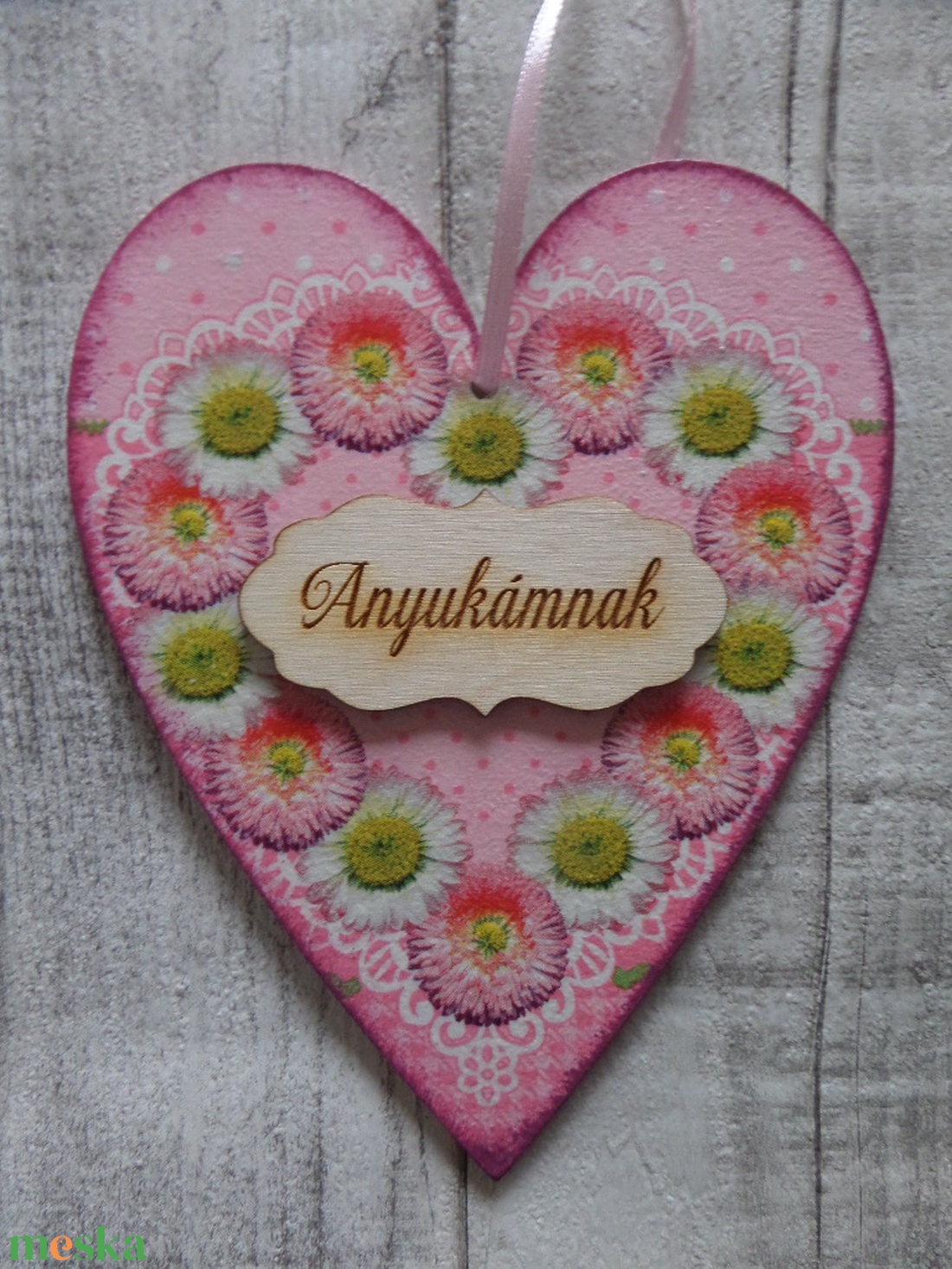 Szív  alakú dísz  különböző virág mintákkal - otthon & lakás - dekoráció - fali és függő dekoráció - függődísz - Meska.hu