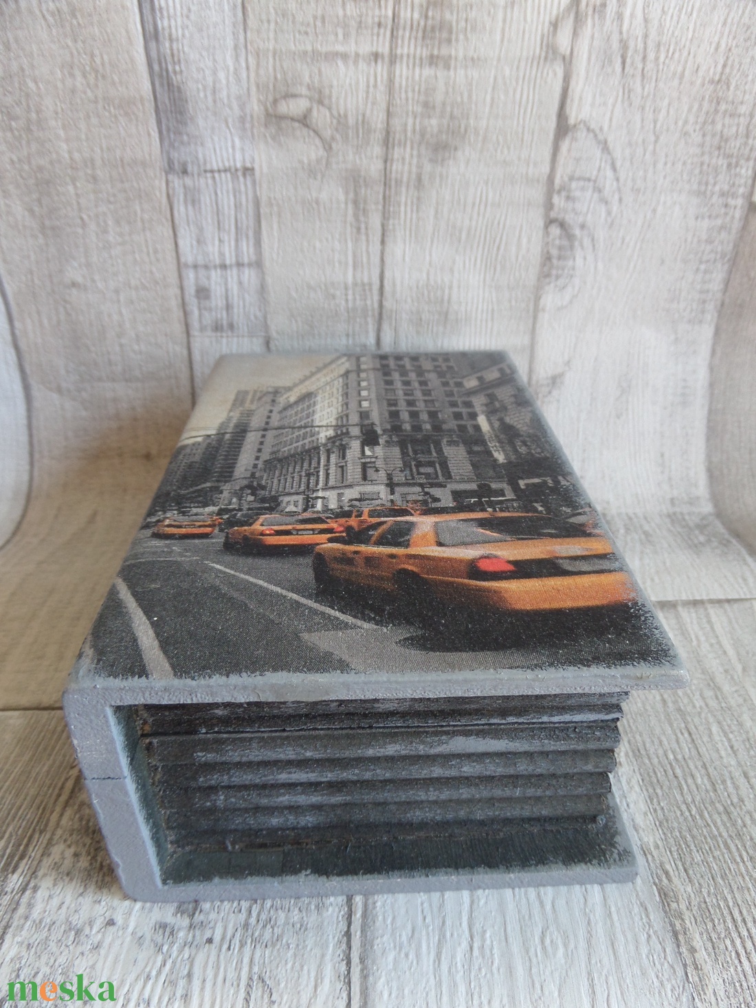 New York taxi mintás könyv alakú zárható fedelű doboz - otthon & lakás - tárolás & rendszerezés - doboz - Meska.hu
