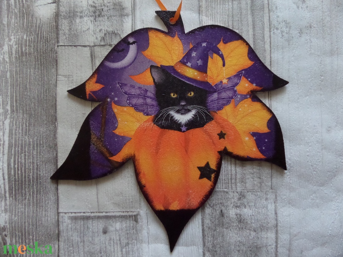 Őszi falevél süni,róka vagy tök mintával ajtódísz,kopogtató,üdvözlőtábla - otthon & életmód - dekoráció - halloween - halloweeni ajtódíszek és ablakdíszek - Meska.hu