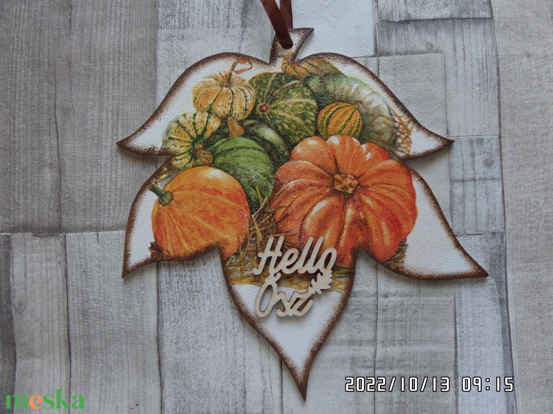 Őszi falevél süni,róka vagy tök mintával ajtódísz,kopogtató,üdvözlőtábla - otthon & életmód - dekoráció - halloween - halloweeni ajtódíszek és ablakdíszek - Meska.hu