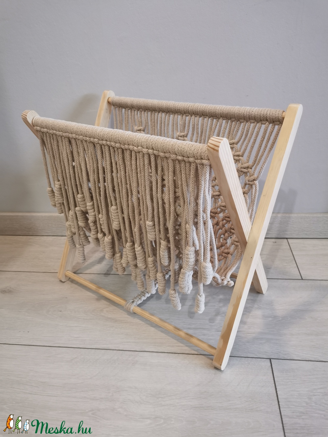 Makramé újságtartó - otthon & életmód - tárolás & rendszerezés - újságtartó - Meska.hu